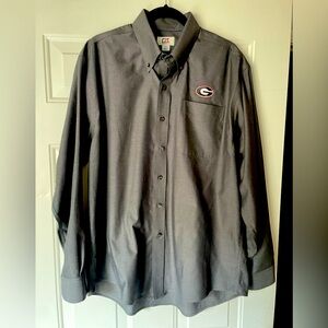 Cutter and Buck UGA Button Down Long Sleeve Shirt GEORGIA BULLDOGS Mens Large